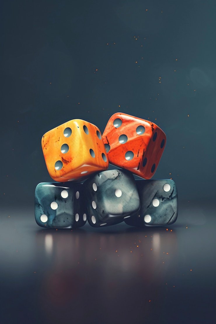 Dice results revealed on table